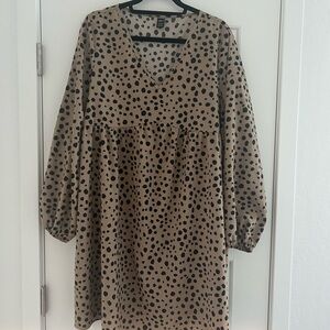 SHEIN Tan and Black Spotted XL dress